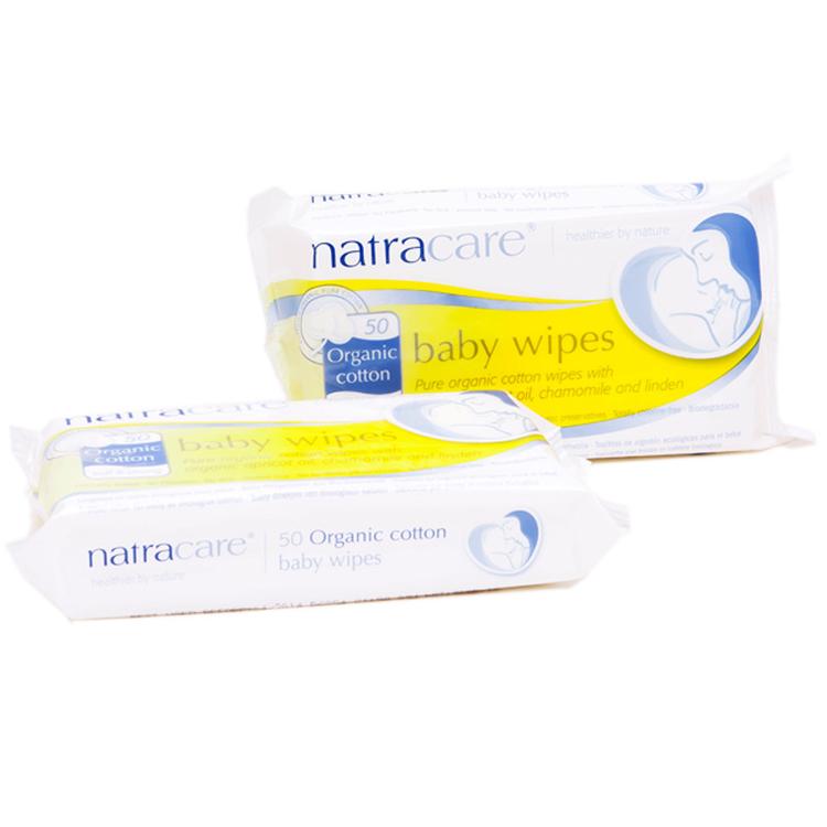 奈卡英国进口Natracare有机棉婴儿湿巾 50片/包 保护宝宝稚嫩皮肤