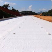 丙纶土工布长丝 加筋反滤透水防渗道路养护120克白色工程土工布
