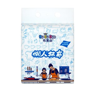 厨房悬挂式懒人抹布不掉毛加厚一次性厨房抹布（布素朵印花320g）