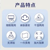 厨房悬挂式懒人抹布不掉毛加厚一次性厨房抹布（布素朵纯白300g）