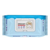 宠物护理湿巾温和无刺激加厚不掉絮（新款蓝色80抽）