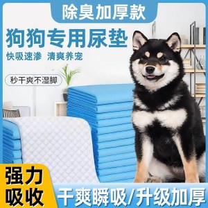 宠物尿垫加厚除臭吸水一次性尿垫狗尿片M码蓝色--【50片装】
