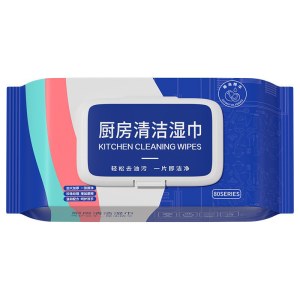 珍珠纹理加大加厚厨房清洁湿巾轻松去油污一片洁净80片（红黄蓝）
