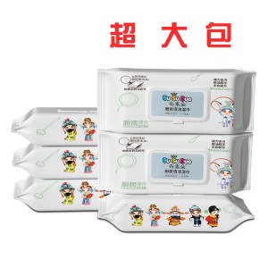 超大包中国风厨房清洁湿巾强力去污立体珍珠纹擦拭更洁净80片