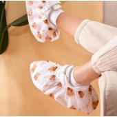 一次性印花鞋套家用室内透气脚套客人专用防滑耐磨加厚一次性鞋套（50只）