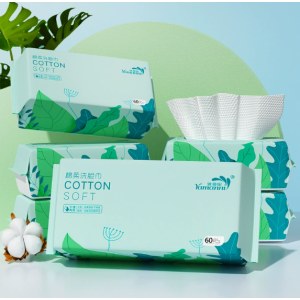 一次性洗脸巾便携抽取式纯棉柔巾洁面巾女卸妆巾母婴儿干湿两用巾 雅曼妮60抽