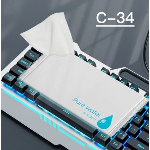 电竞用品网咖网吧专用一次性湿巾擦键盘耳机清洁卫生湿巾纸印logoC-34通用纯水款