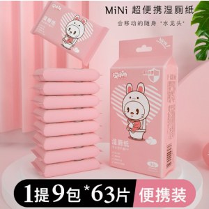 超迷你湿巾提装便携小包手口湿巾抽取式学生清洁成人卫生湿巾纸巾湿厕纸迷你1提