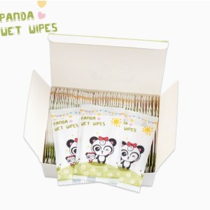 50片装湿巾新生婴儿手口湿巾儿童学生便携湿纸巾一次性无纺布湿巾熊猫美美