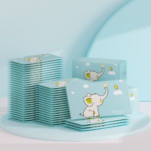 航空湿巾独立装湿纸巾一次性无纺布酒店外卖湿巾纸巾小包商务湿巾卡通小象1片
