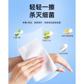 哎小巾消毒湿巾小包便携装酒精除甲流病毒杀菌湿纸巾学生擦手清洁【杀甲流款】10片1包