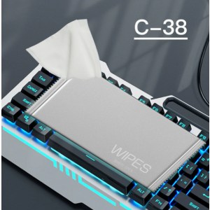 电竞用品网咖网吧专用一次性湿巾擦键盘耳机清洁卫生湿巾纸印logoC-38质感银通用款